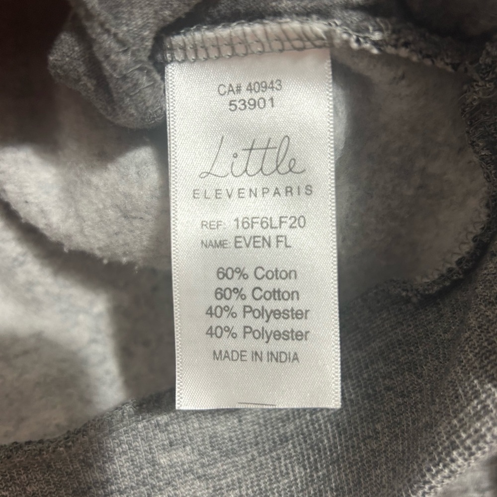 Little Eleven Paris Super Soft Sweatshirt in Gray Sz 14 - Picture 6 of 6